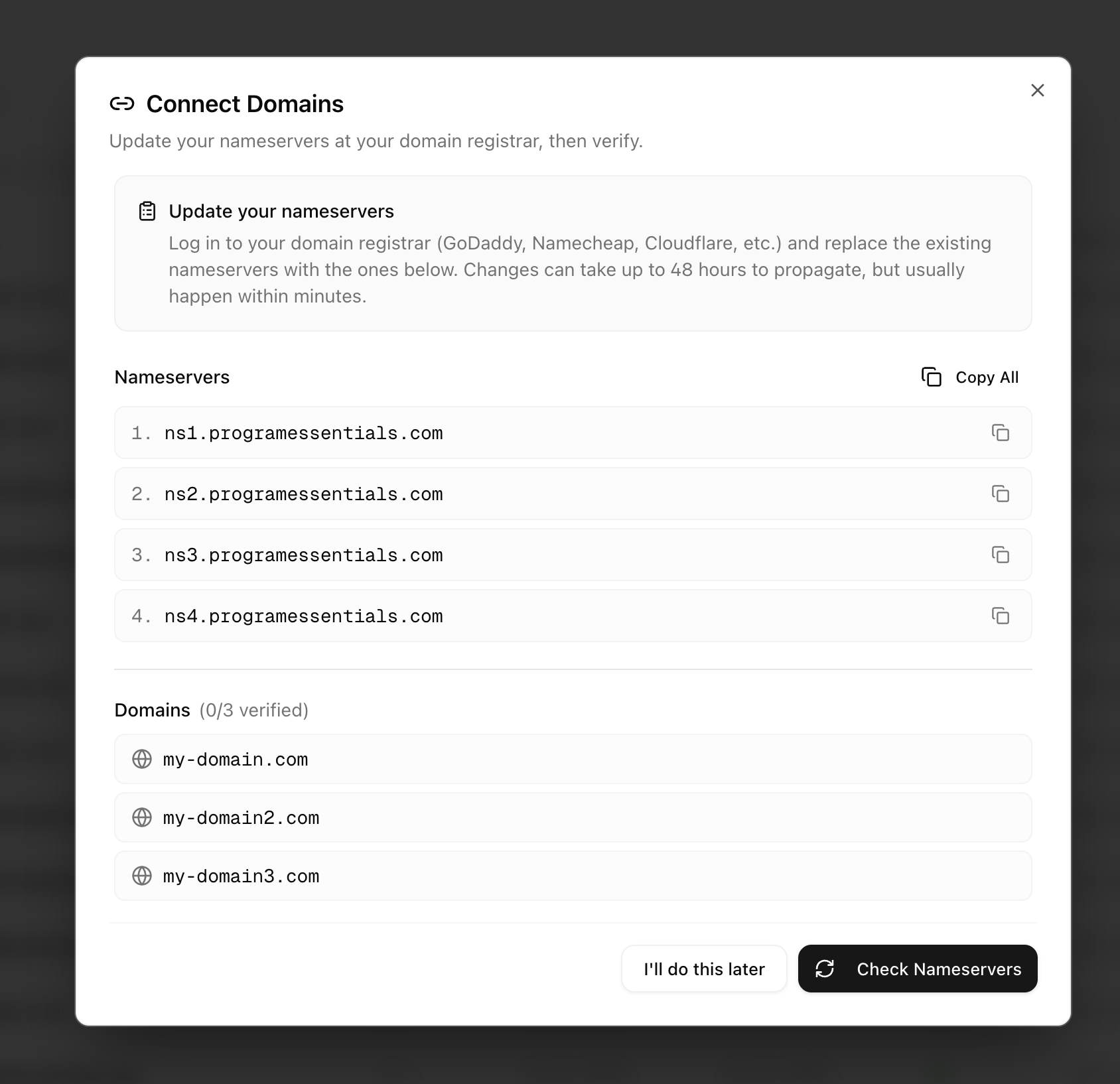 Connect domains in winnr